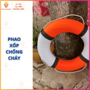 Phao cứu hộ (cứu sinh) Xốp Size lớn - Trắng Cam.