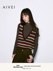 AIVEI | Preppy Style Striped Lazy Knitted Vest