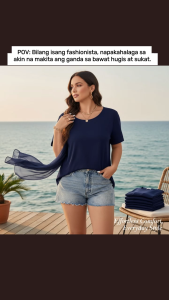 Amanda Plus Size Crisscross Back Blouse Cotton Spandex– Solid Round Neck Cotton Tee (L-3XL)