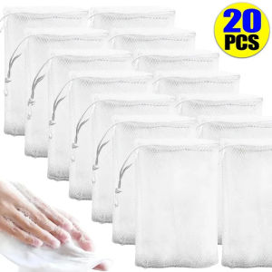 10/20/50Pcs Bathing Soap Bubble Net Drawstring Bag/Bathroom Soap Foaming Net Bubble Mesh Bag Cleaning Tools