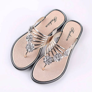 TEIN SHOP Wanita selesa sandal Flat dalaman & luaran selipar kasual tidak tergelincir biasa (Comfortable Women Flat Sandals indoor & outdoor Casual Slippers Non-slip Regular Fit)