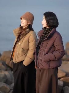 Short Warm White Duck down Jacket Womens Casual Mini Skirt Versatile Fashion Set 2024 New Design Slimming Anti-Aging