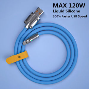 For Android Micro USB 120W 6A Super Fast Charge1 1.5 2 Meter Liquid Silicone Fast Charging Cable