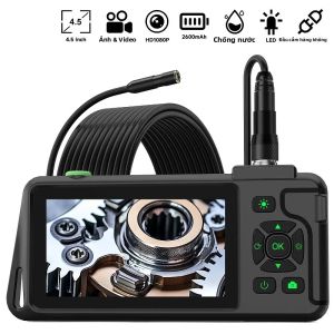 Máy Nội Soi Công Nghiệp Với Màn Hình IPS 45  HD 1080P Camera Lấy Nét Tự Động Video Camera Đơn Kép Ba Ống Kính Chống Nước Kiểm Tra Ô Tô Borescope
