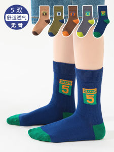 Pure Cotton Mid-Calf Children Socks Autumn Winter Spring Dirt Resistant No-Cuff Versatile for Boys And Teens Casual Style
