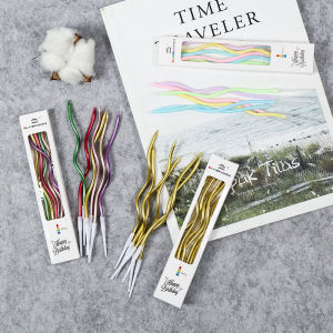 Ka💥6 pcs lilin ulang tahun berlapis emas / lilin kue ulang tahun spiral / lilin berwarna perak keemasan / lilin pesta ulang tahun / lilin bengkok melengkung