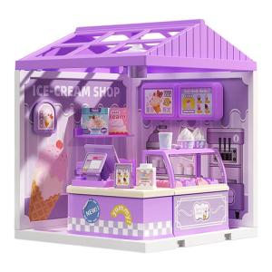 Childrens Ice Cream Themed Building Blocks Street Scene Role Play Toys Assembly Educational Toys for Boys And Girls