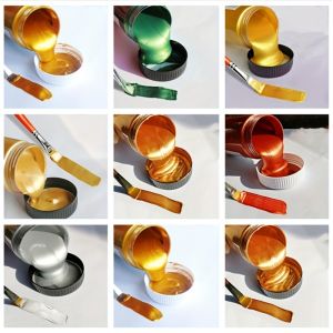 60ml Golden Paint Metallic Acrylic Paintwaterproof Not Faded for Statuary Coloring DIY Hand Clothes Painted Graffiti Pigments