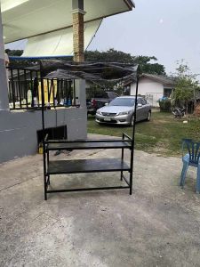 คีออสพับได้ โต๊ะพับได้ ชั้นขนาด1เมตร/1.20x50x75ประกอบป้ายสูง175