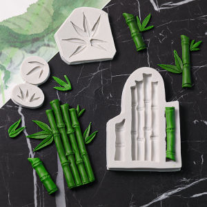 Silicone Bamboo Leaf Baking Tool Chocolate Birthday Cake Decoration Plugin Chinese Style Birthday Celebration Wealthy Bamboo