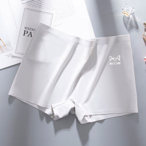 MiiOW | MiiOW Womens Ice Silk Seamless Invisible Safety Pants Summer 2025 New Style Anti-Light Briefs Shorts Two-In-One Mid-Waist Cotton Crotch