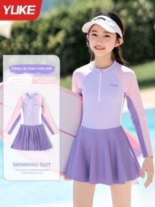 YUKE | Girls Long Sleeve Dress Style One-Piece Swimsuit