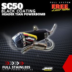 KNALPOT KLX150 CRF150 KLXBF MODEL  SC50 BLACK COATING LEHER MEGABOMB