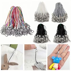 10-100PCS Lobster Clasp Lanyard Strap Cord Mobile Cords Charm Nylon Key Ring Chain For DIY Keyring Jewelry Making Accessories