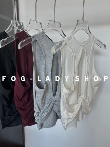 Áo Tập Yoga Không Tay Thời Trang Mùa Hè Cho Nữ Áo Tập Thể Dục Chạy Bộ Thể Thao Cổ Chữ V Tay Ngắn Màu Trơn Chất Liệu Polyester