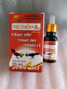 Trợ chiến B12 cho gà đá. Chai 20ml. Bổ sung vitamin cho vật nuôi.