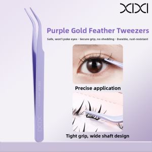 XIXI | Upgraded Precision Eyelash Tweezers Safe Feather Grip Portable