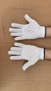 10 đôi Găng tay vải len Cotton trắng ngà chống cắt - bám dính LOẠI XỊN dành cho thợ điện lực EVN