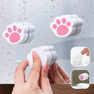 Mirror Glass Wipe Cat Claw Adhesive Cute Glass Cleaning Brush Magic Sponge Brushes Cleaner Kitchen Faucet Bathtub