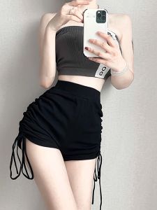 YOTTOY High Waist Drawstring Sports Shorts Womens Outerwear Hot Girl Design Sense Niche Super Shorts Casual Pants