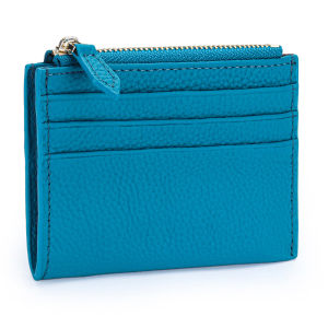 Ultra-Thin Genuine Leather Zipper Wallet for Men And Women Compact Driver License Card Holder Multi-Functional Simple Cowhide Card Clip