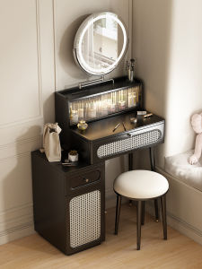 Retro American Style Cosmetic Table Mirror Compact 60cm Luxury Telescopic Makeup Vanity Desk Bedroom Furniture Set