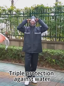 Raincoat for Motorcycle Rider Upgraded Waterproof Thick Jacket and Pants Split Set For Hiking Travel