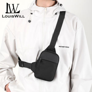 LouisWill Men Chest Bag Fashion Fitness Bag Ultra Light Mini Crossbody Bag Sports Bag Waterproof Wear Resistance Durable Bag Street Bag Casual Bag Travel Bag Phone Pouch