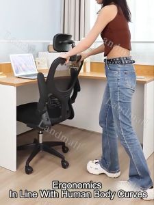 Office Chair Mesh Ergonomic Computer Comfortable Study Chair High Back With Armrest