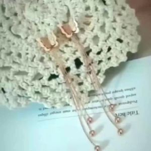 Anting Titanium Wanita Kupu-kupu Juntai Terbaru Anting Titanium Kupu Anti Karat Tidak Luntur