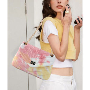 LIKEBAG Spring and Summer 2023 Tie-dye Gradual Change Bag One Shoulder Cross-body handbag Womens Metal Chain Embroidery bag V-shaped Everything Chain Ringer Bag