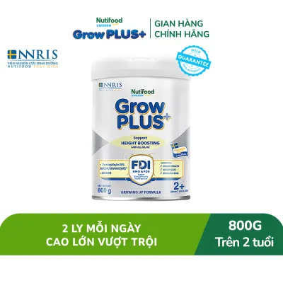 Combo 3 Sữa Bột Nutifood Sweden GrowPLUS+ Cao lớn vượt trội - Hỗ trợ phát triển chiều cao trên 2 tuổi (Bạc) 800g