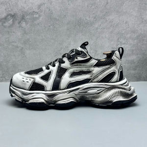 Mens Retro Dad Shoes Thick Bottom Breathable Casual Sneakers Summer 2024 Fashionable Worn-In Style Sporty Leisure Footwear