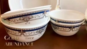 Corelle USA Mạ Vàng - GOLD ABUNDANCE - Full 10 món Tô Chén Dĩa Bộ Hoàng Kim Đa Lộc
