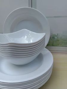 promo paket 6 pcs/mix 3 piring makan melamine 9inc dan 3 mangkuk melamine segi 6 inc best qualty//bayar di tempat