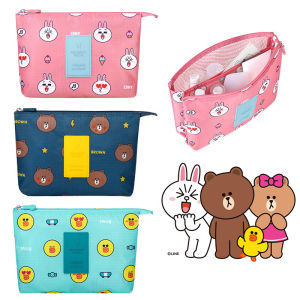 กระเป๋าสตางค์มินิหมีสีน้ําตาลแบบพกพา ผู้หญิง กระเป๋าถือ น่ารัก กระเป๋าเก็บของเกาหลี Ins กระเป๋าโทรศัพท์มือถือ วัสดุไนลอน การ์ตูน ลาย