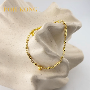 POH KONG 916/22K Yellow Gold Hearts Symphony Bracelet