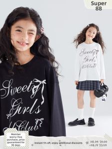 MUCMUKN | Elastic Bow Crystal Girls Long Sleeve T-Shirt