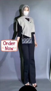 Celana Panjang Wanita Formal Elegan - Pinggang Elastis Bahan Stretch Gaya Casual - Kulot Cutbray Fit& Flare