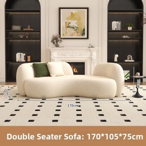 Retro Arc Sofa for Small Space Simple French Cream