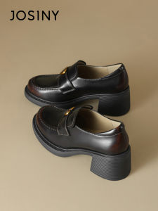 Josiny | Thick Sole Loafers New Womens Shoes High and Coarse Heel