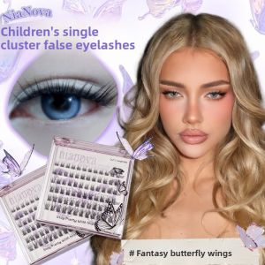 Dreamy Butterfly Wing L-Curve Wide Angle Airy Fox Series Fake Eyelashes Single Cluster Easy to Use Natural Looking PBT Material