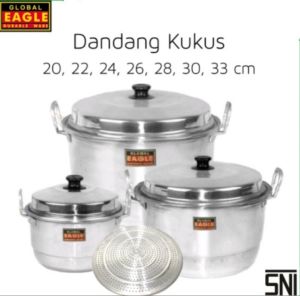 Panci Dandang Kukus 20 22 24 26 28 30 33cm Aluminium Global Eagle Panci