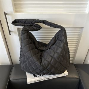 2023 New Fashionable Korean-Style Tote Bag Large Capacity Simple Diamond Embroidery Womens Shoulder Crossbody Bag