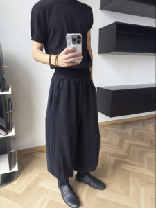JCAESAR STUDIO | Tencel Modal Drawstring Elastic Waist Tapered Long Pants