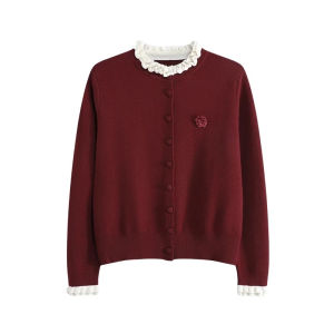 BINKAFENNY | Gray Wool Knitted Short Loose Womens Open Cardigan Autumn Winter Fashionable Top Coat Korean Style Straight Cut Long Sleeve