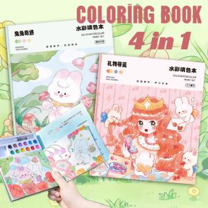 4 in 1 Coloring Book Graffiti Book Paintingbook Relaxation Gift Creative Drawing Book with Color Pen
