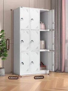 6/9/12ช่อง ล็อกเกอร์ตู้เสื้อผ้าเหล็ก ตู้ล็อคเกอร์ ตู้เก็บด้วยล็อค ขาว ใช้สำหรับห้องพักพนักงานสำนักงาน ห้องนอน