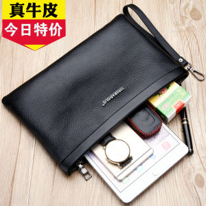 [First Layer Cowhide] Mens Handbag Genuine Leather Large-Capacity Handbag Soft Cowhide Envelope Bag Casual Clutch Bag Men