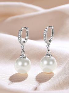 999 Pure Silver Beaded Earrings Womens Fashion Mom Style Elegant High-End Feeling Fresh Outburst Love/Waterdrop/Bell Pattern